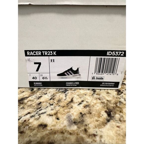 Adidas Black and White Racer TR23K Runner Iridescent Stripe Size Women’s 7 - Picture 6 of 6